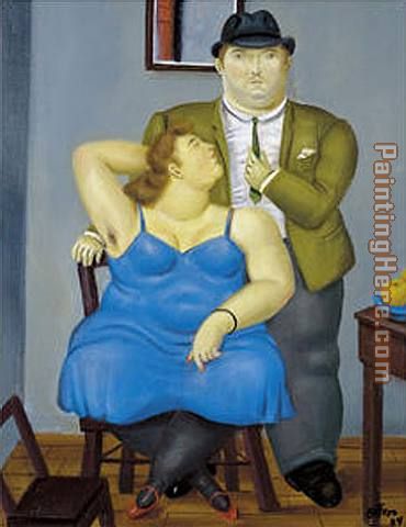 Couple painting - Fernando Botero Couple art painting